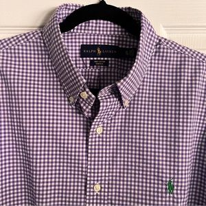 Polo Ralph Lauren 100% Cotton Stretch Gingham Xl Long Sleeve Casual Shir…